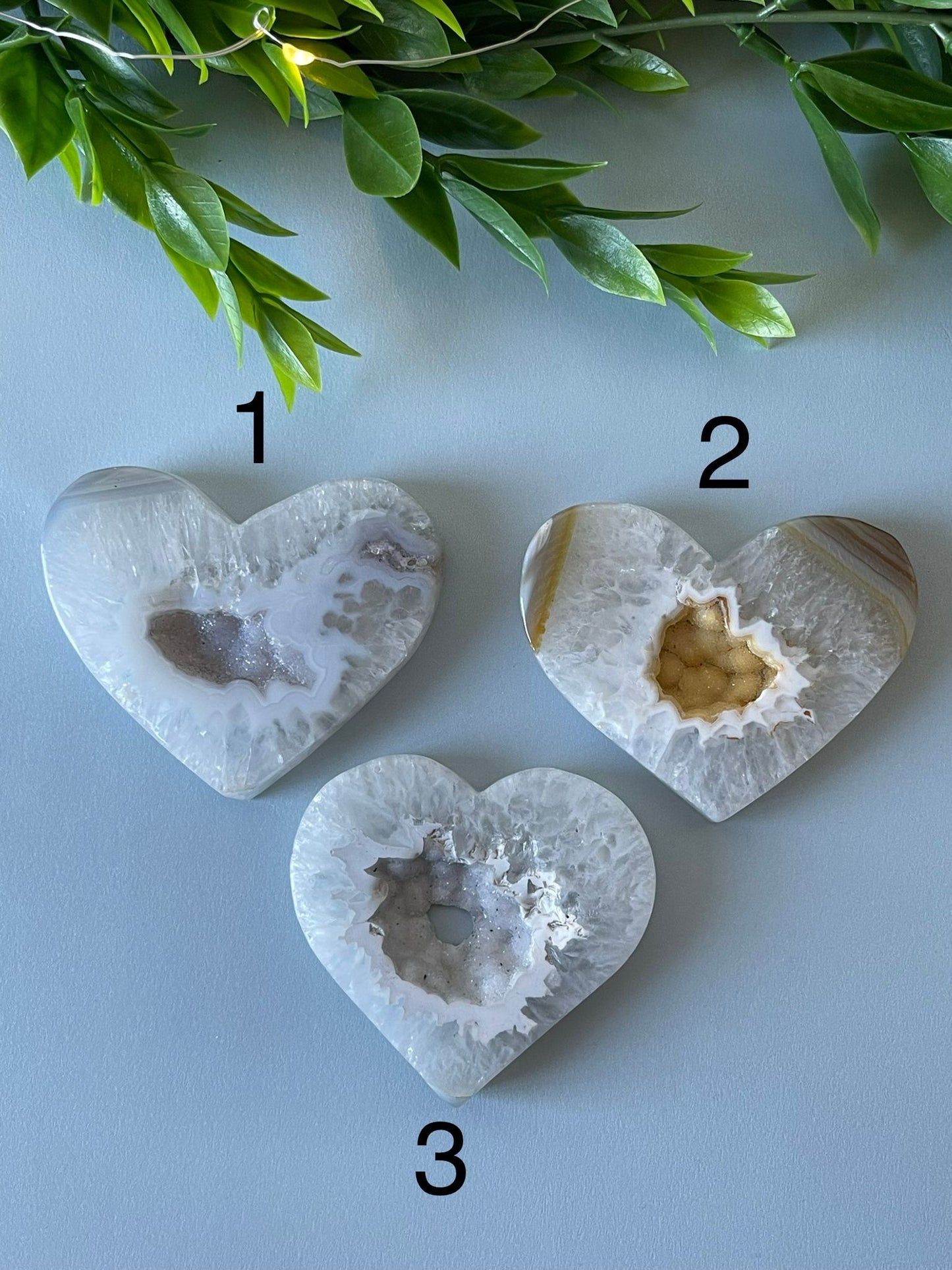 Agate Druzy Hearts
