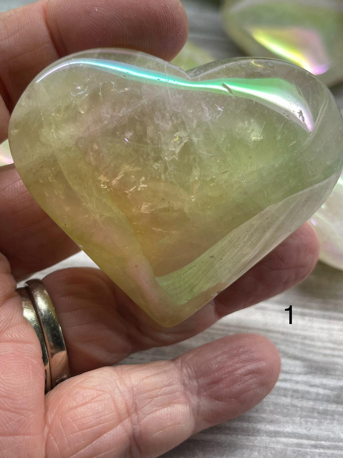 Aura Citrine Hearts