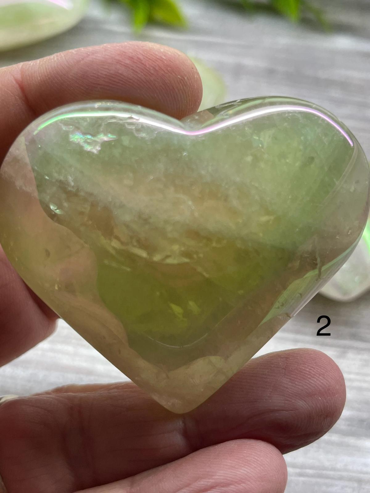 Aura Citrine Hearts