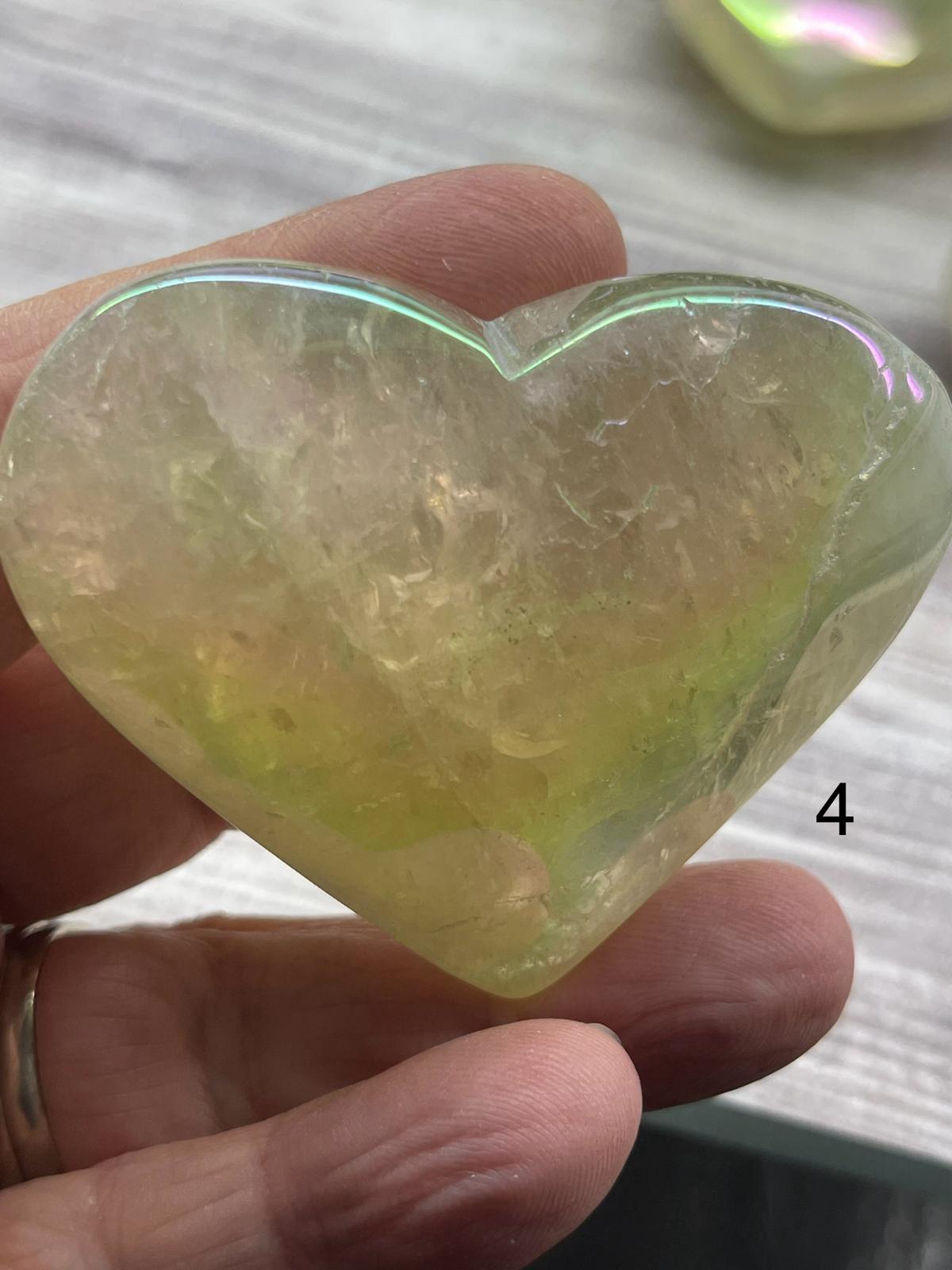 Aura Citrine Hearts