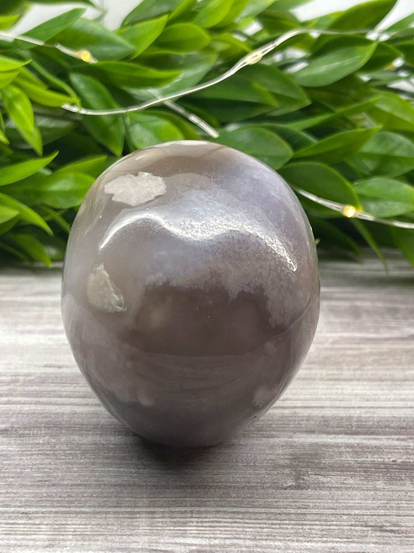 Black Flower Agate Skull