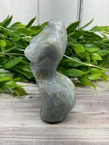 Blue Celestite Carved Goddess Body