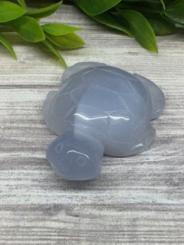 Blue Chalcedony Sea Turtle Carving