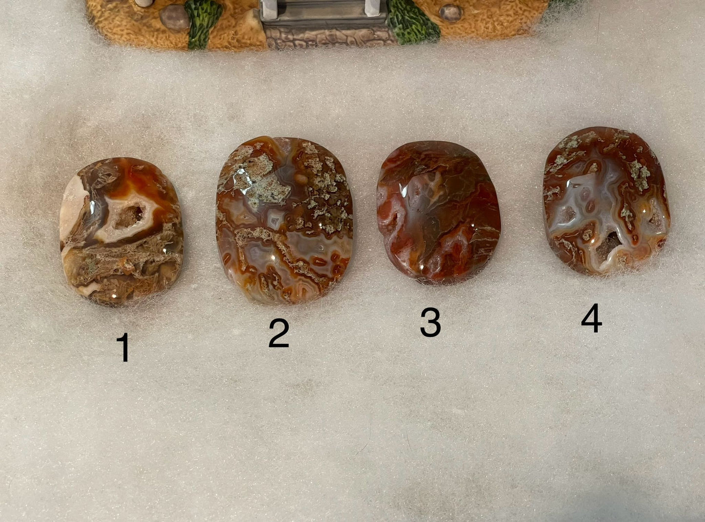 Carnelian Moss Agate Palm Stones