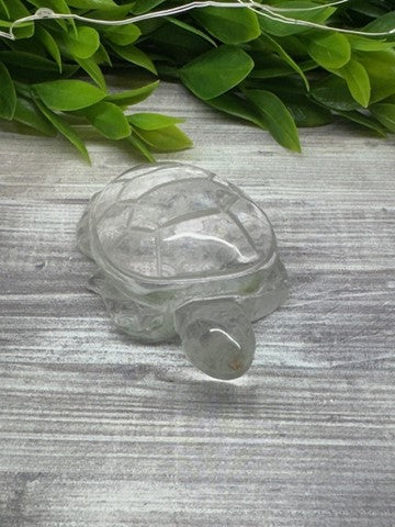 Clear Quartz Sea Turtle Carving