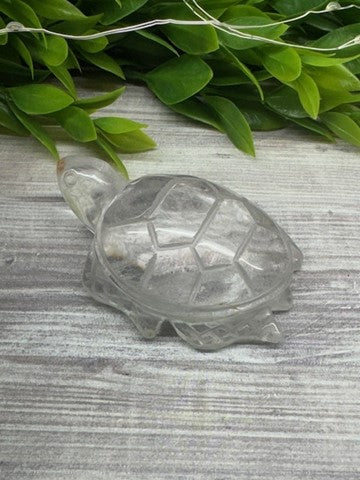 Clear Quartz Sea Turtle Carving