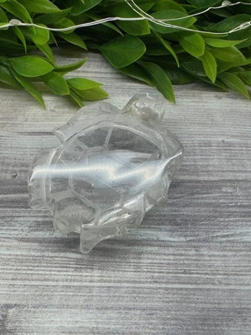 Clear Quartz Sea Turtle Carving