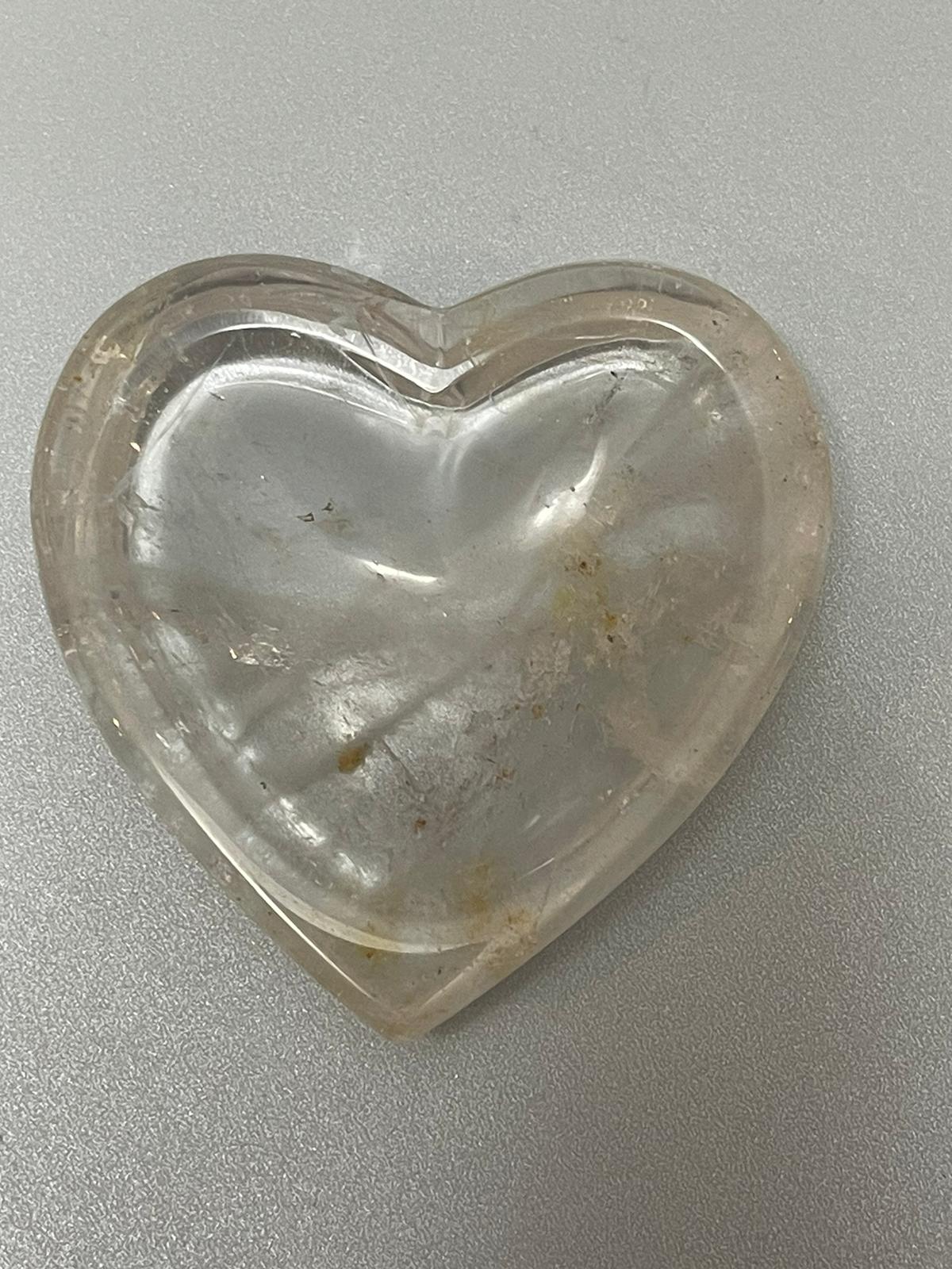Clear Quartz with Golden Healer Heart Bowl