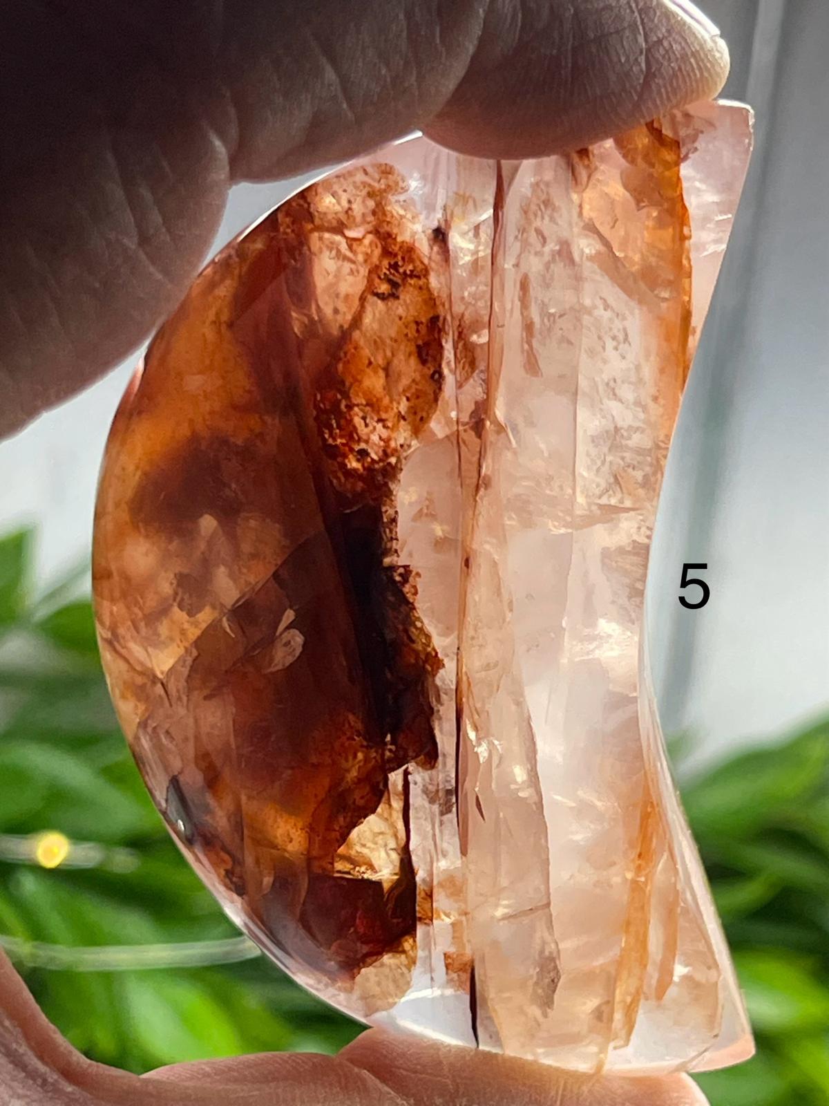 Hematoid (Fire) Quartz Moons