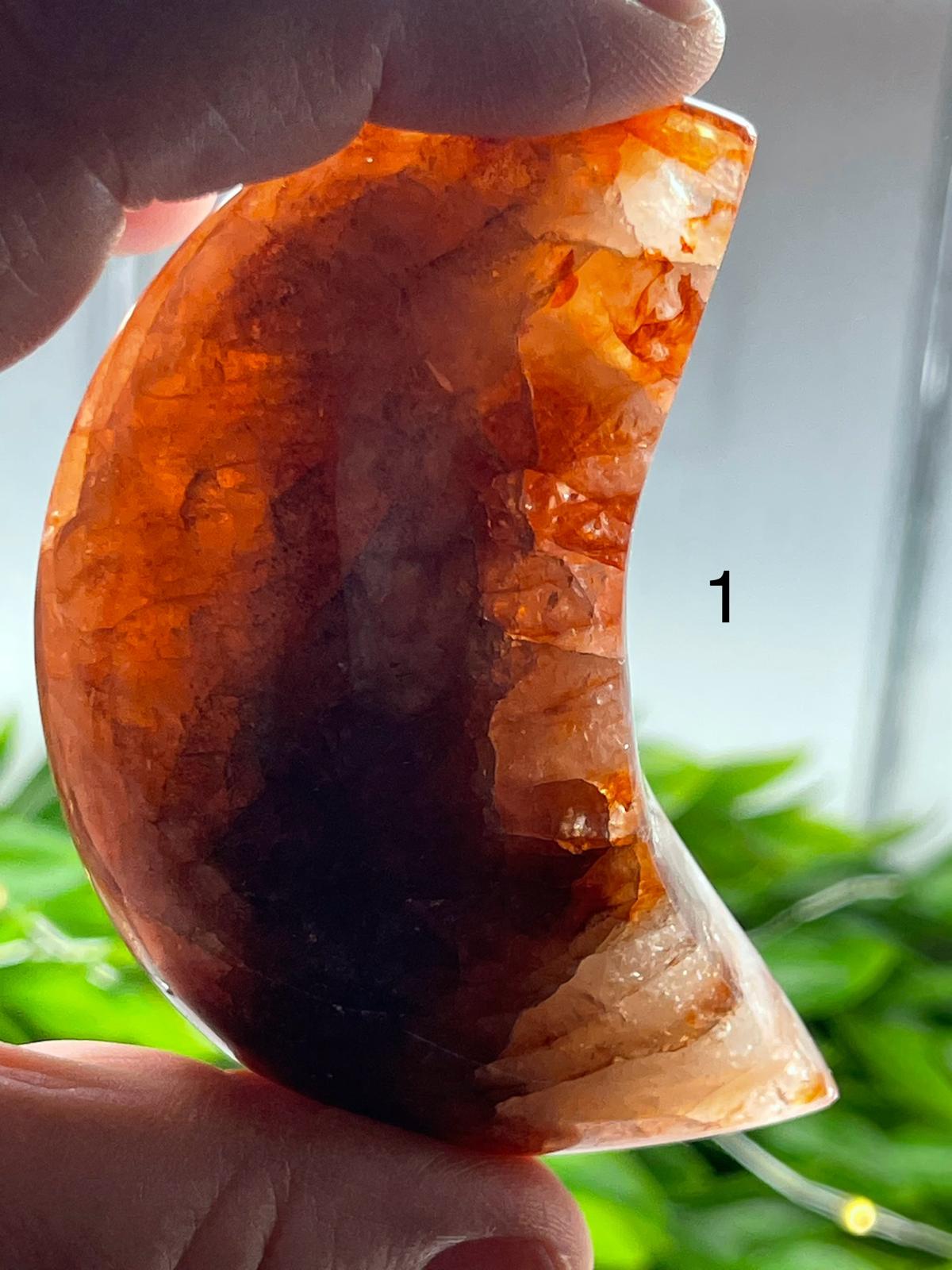 Hematoid (Fire) Quartz Moons