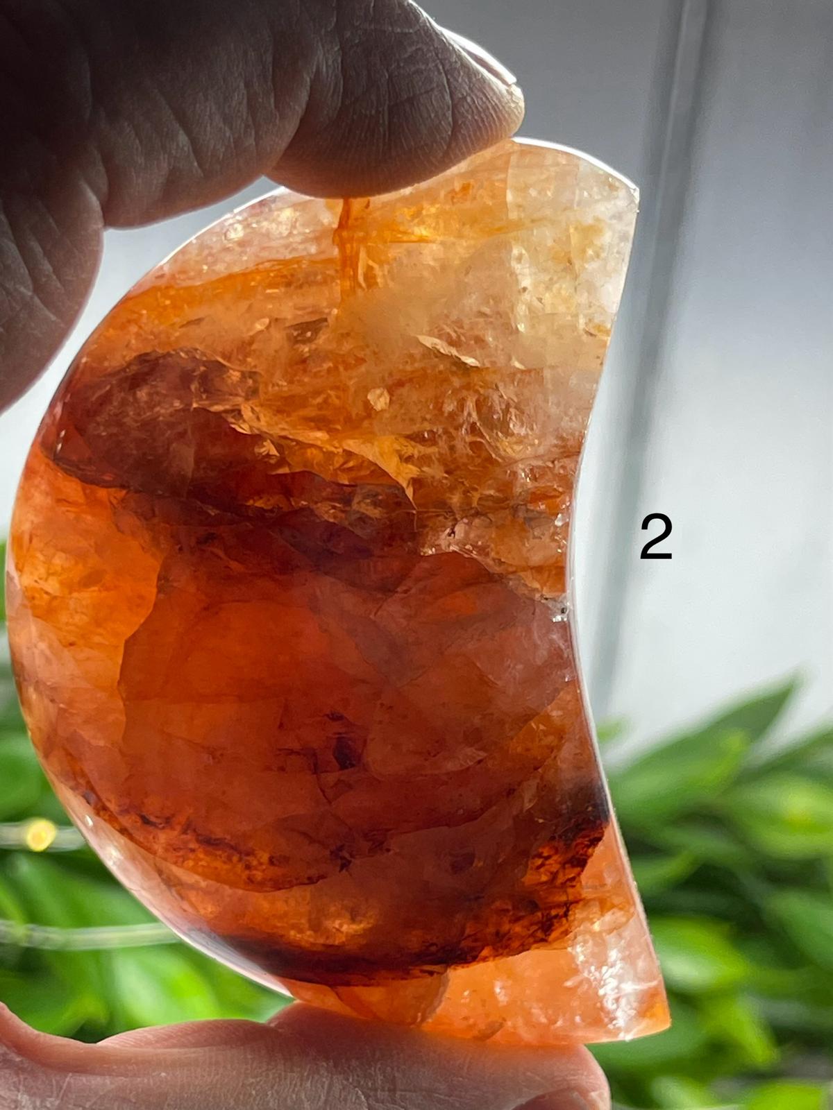 Hematoid (Fire) Quartz Moons