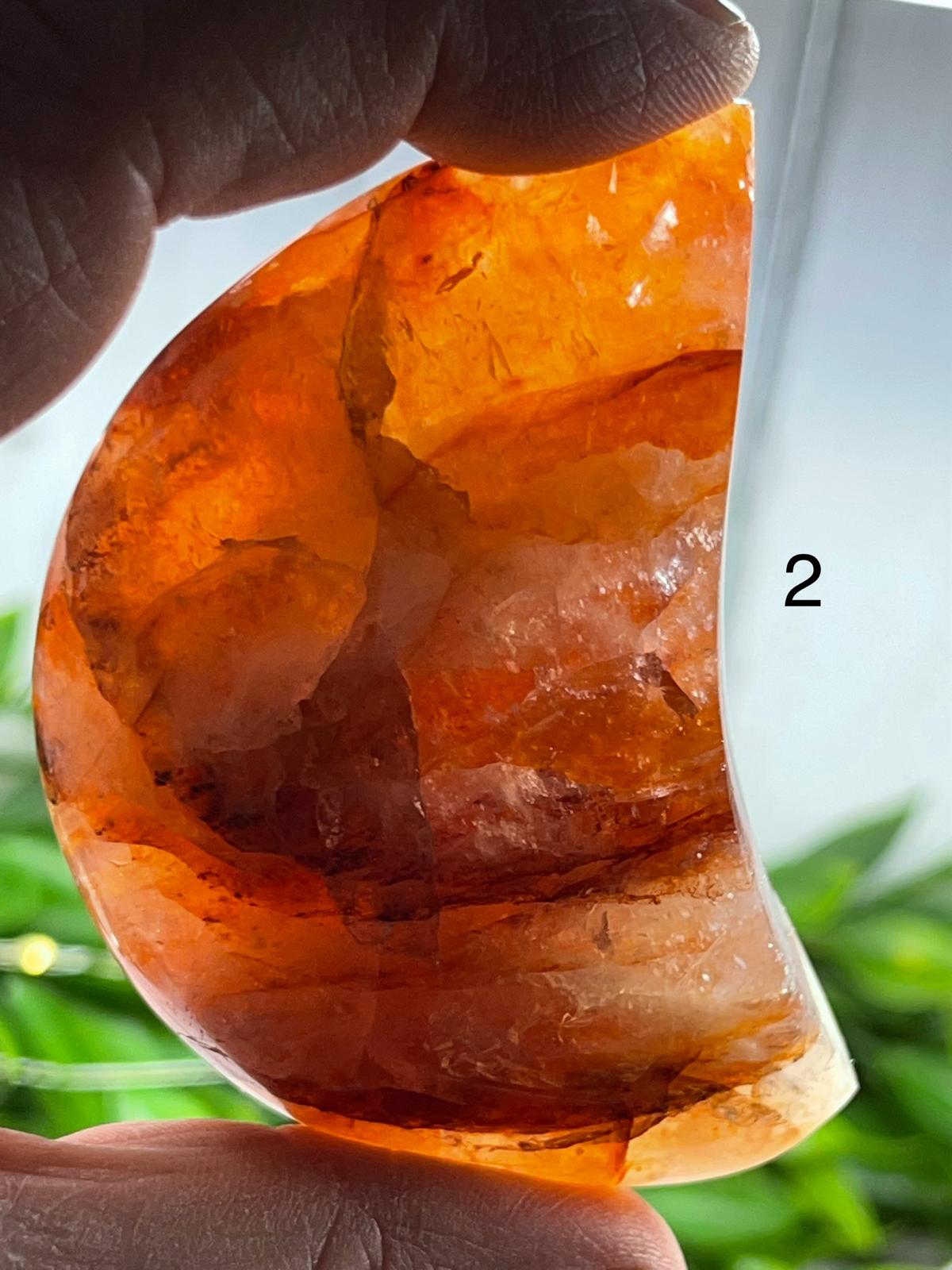 Hematoid (Fire) Quartz Moons