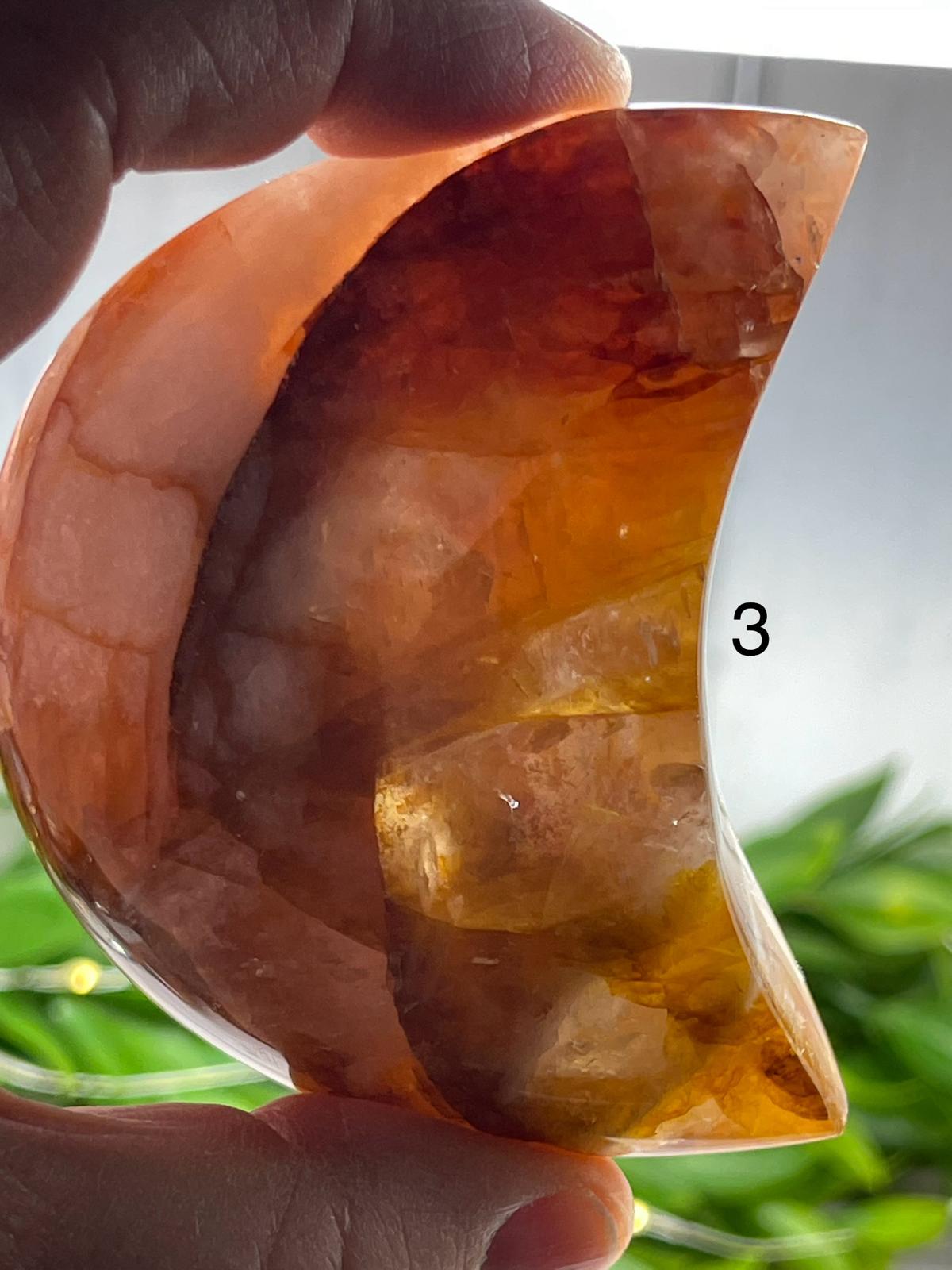 Hematoid (Fire) Quartz Moons