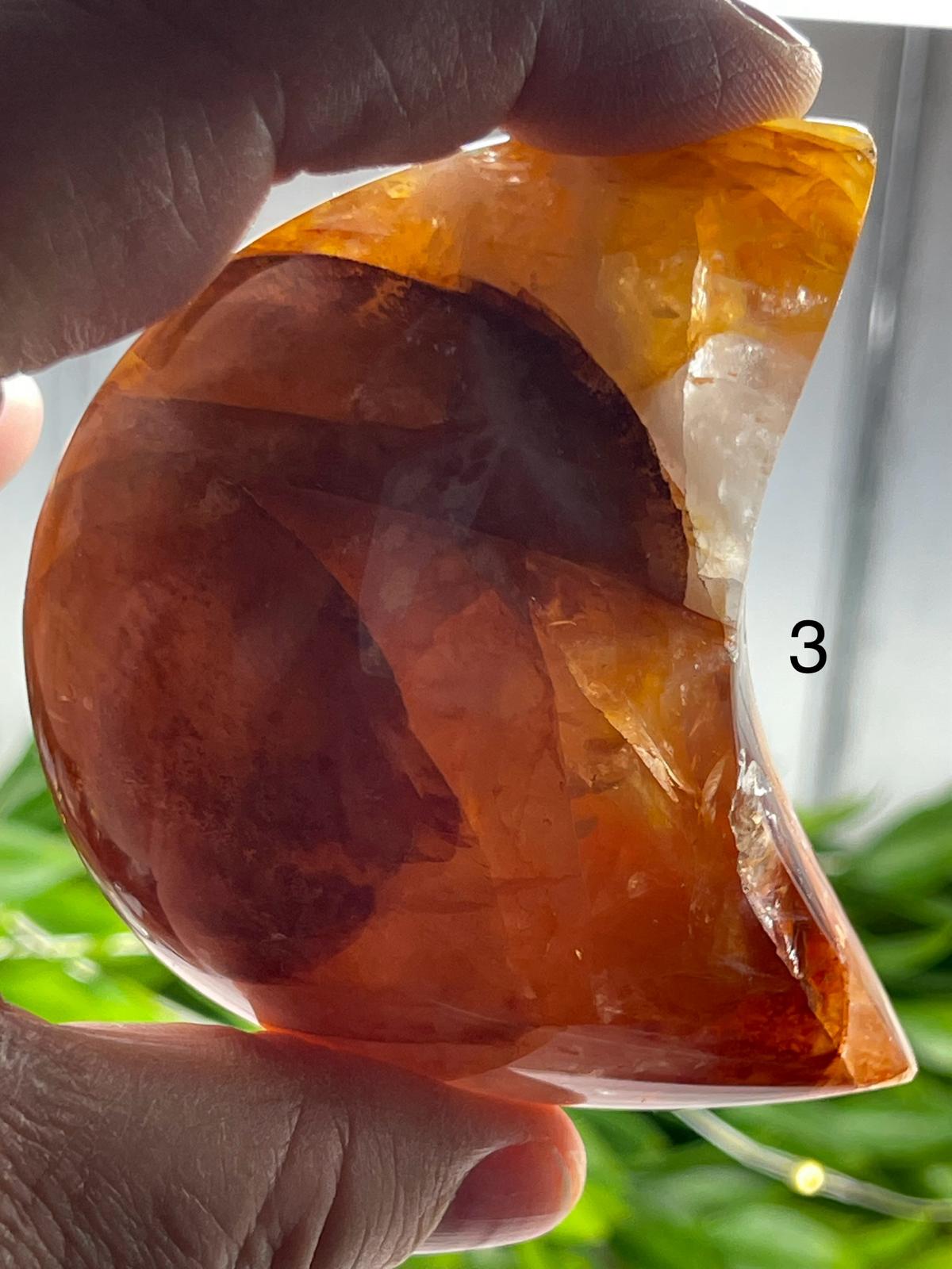 Hematoid (Fire) Quartz Moons