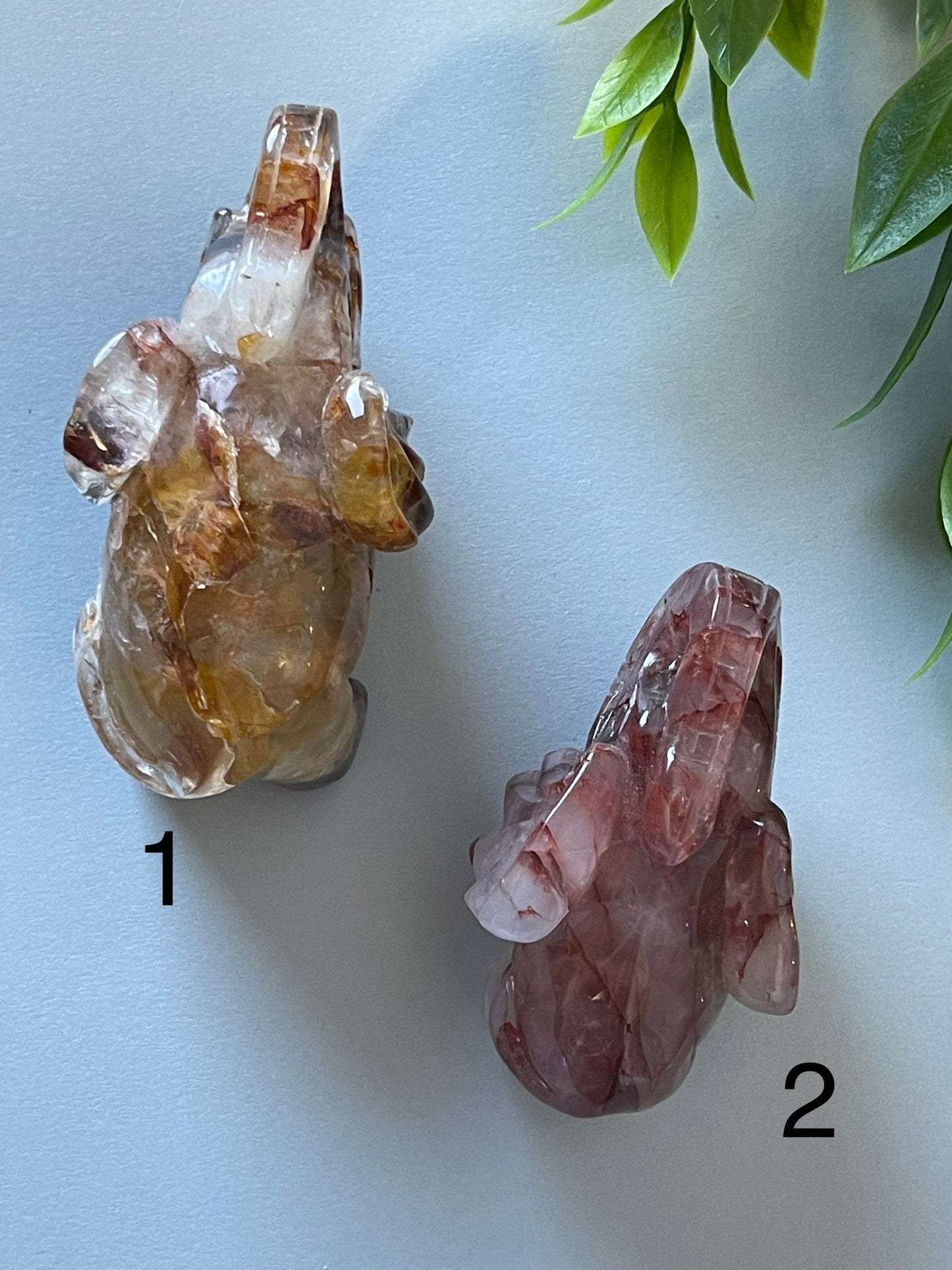 Hematoid (Fire) Quartz Elephants
