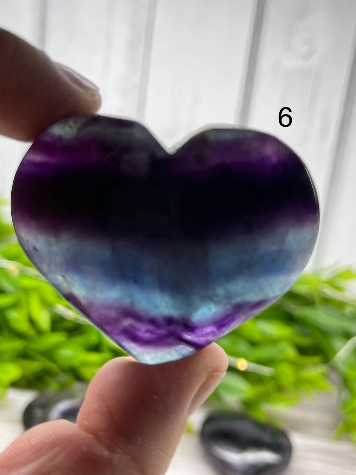 Rainbow Fluorite Hearts