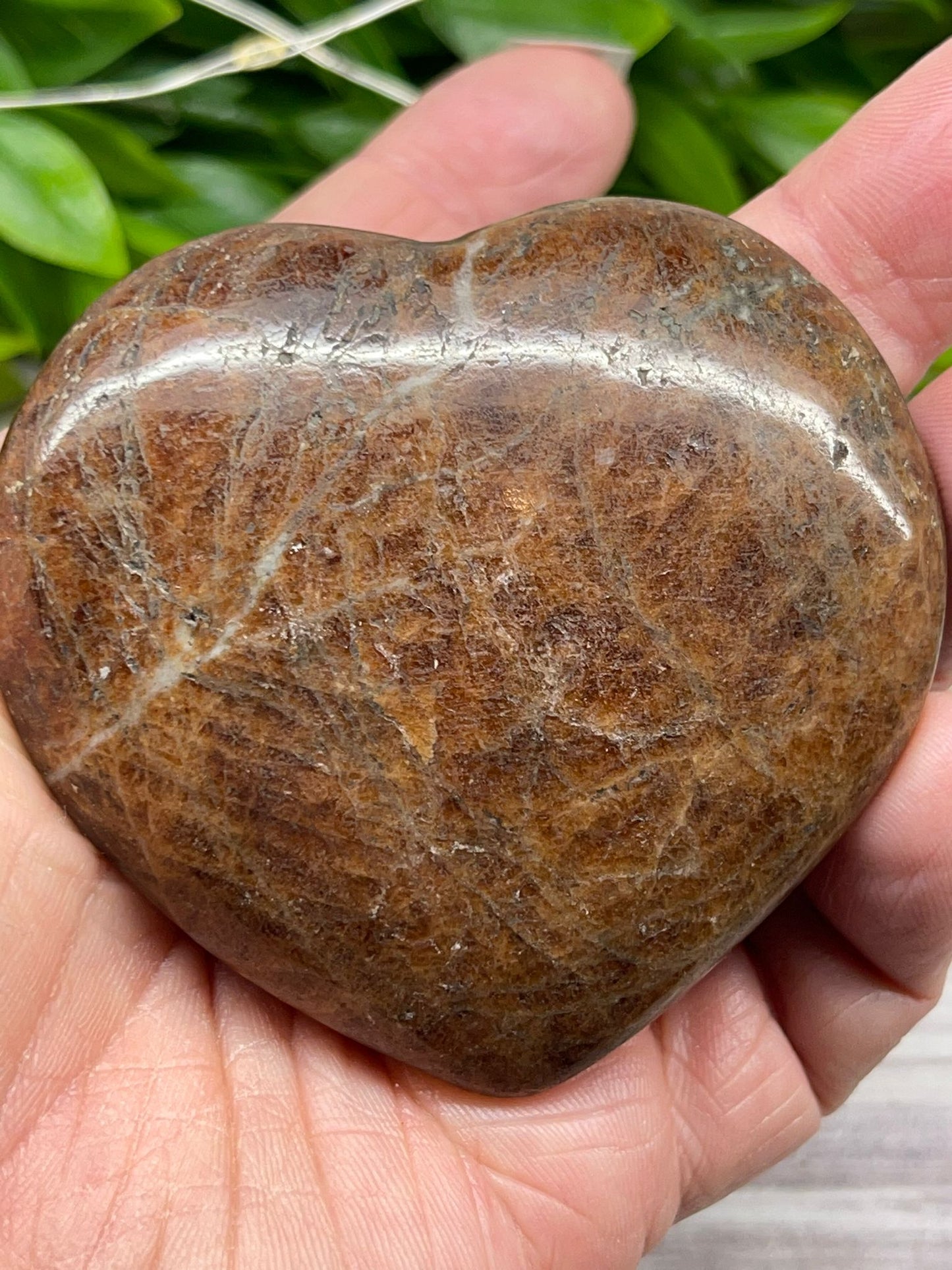 Hessonite Garnet Heart