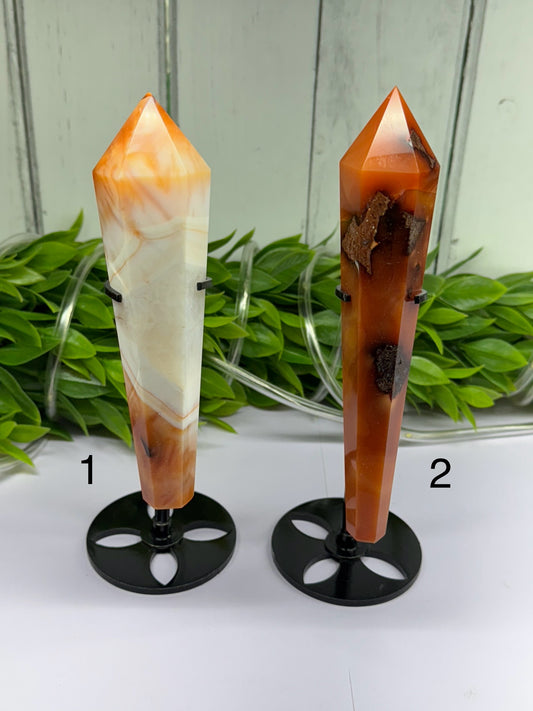 Carnelian Wand on Stand