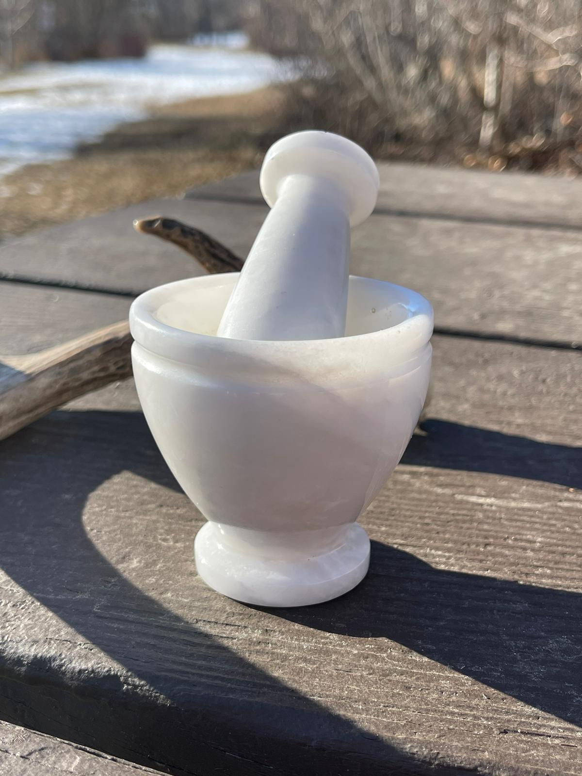 White Jade Mortar & Pestle Set