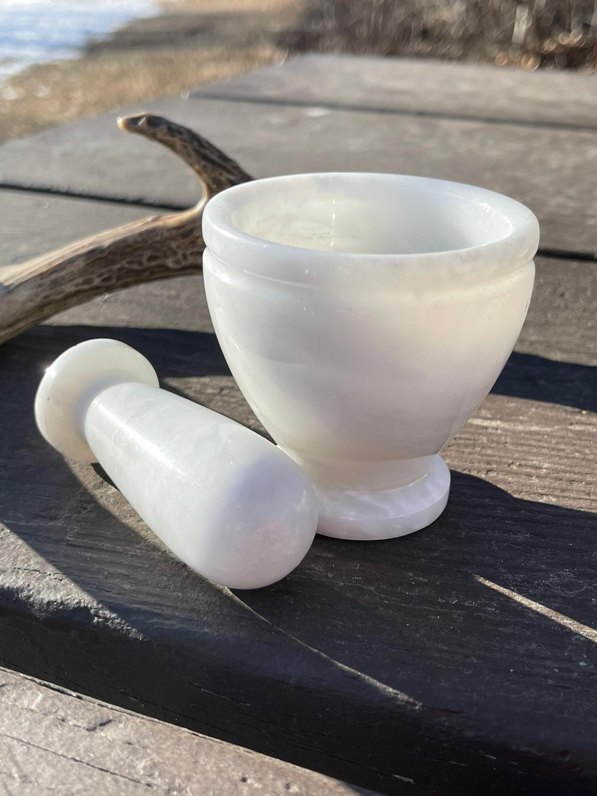 White Jade Mortar & Pestle Set