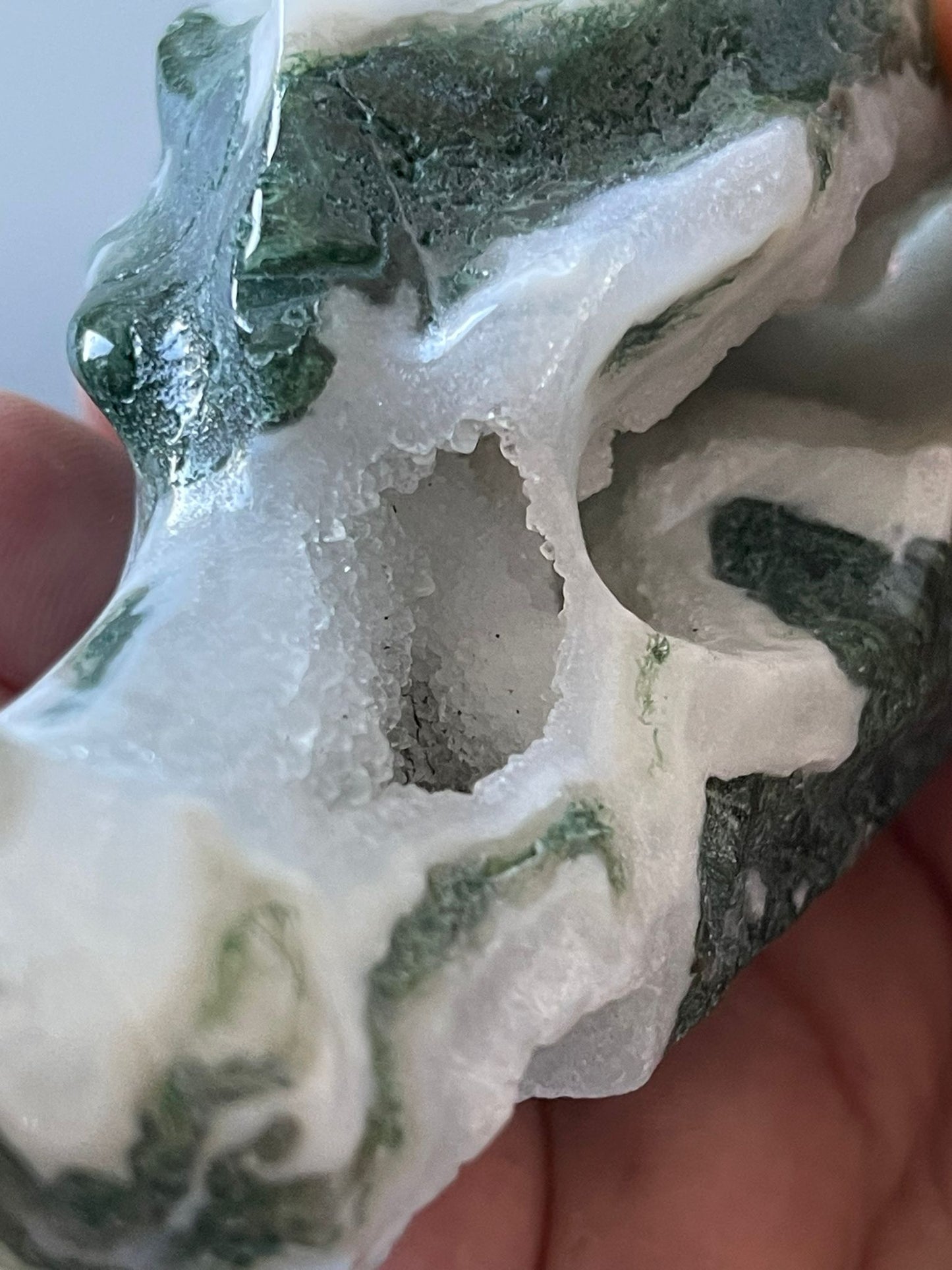 Moss Agate Dragon Head