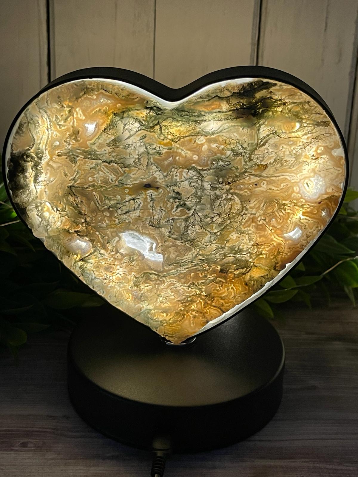 Moss Agate Heart Lamp (2)