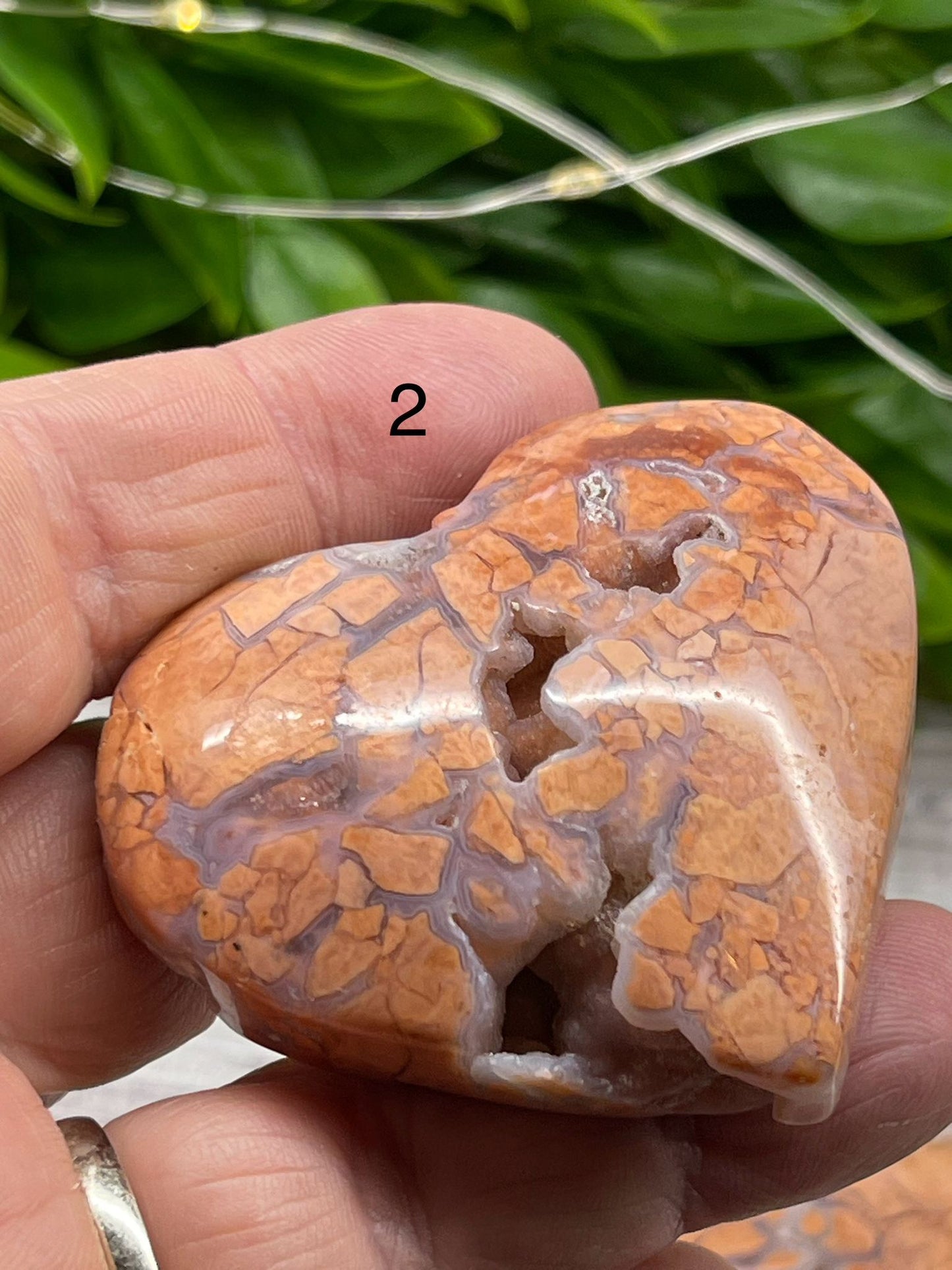 Pink Petal Agate Hearts