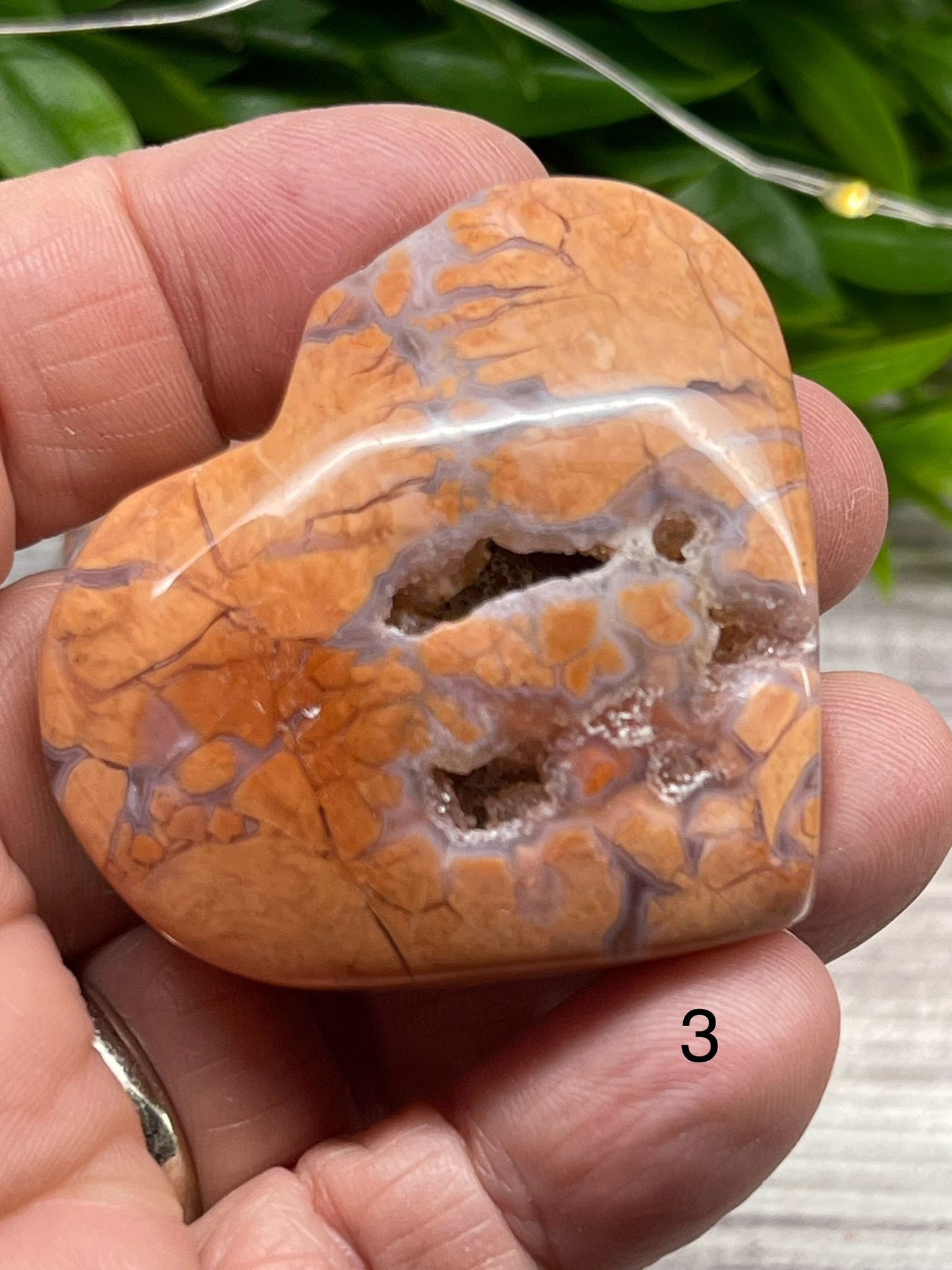 Pink Petal Agate Hearts