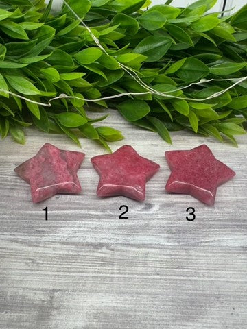 Rhodonite Star Carvings