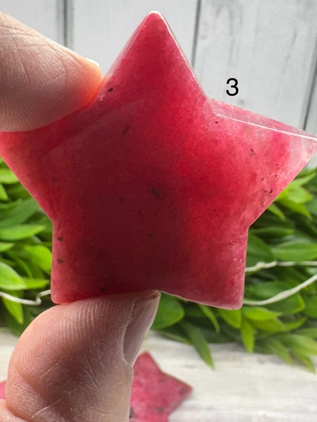 Rhodonite Star Carvings