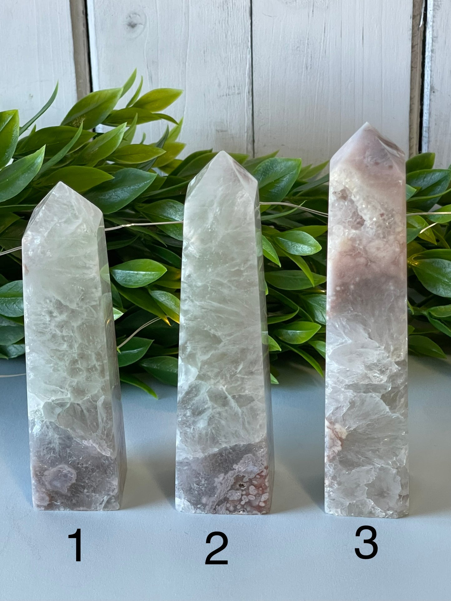 Green Quartz Flower Agate Towers