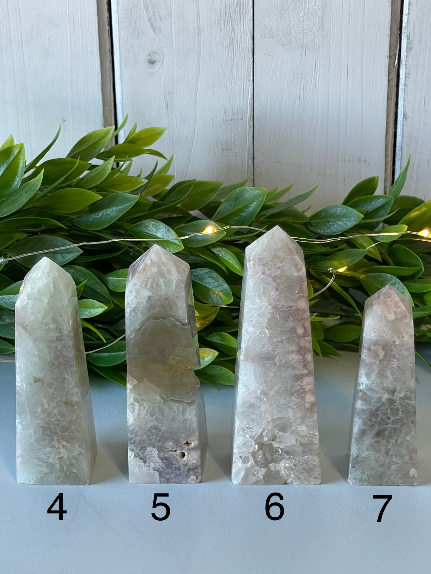 Green Quartz Flower Agate Towers