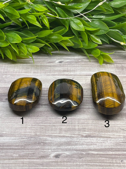 Blue Tigers Eye Palm Stone