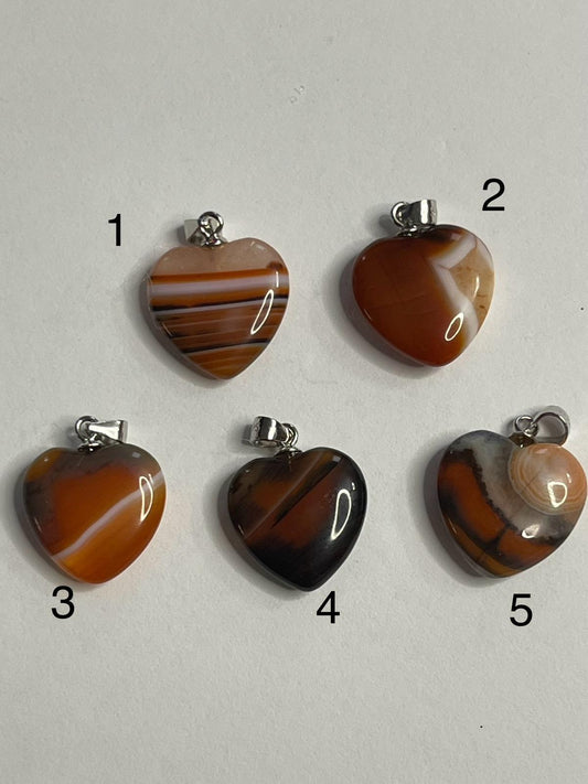 Carnelian Heart Pendants