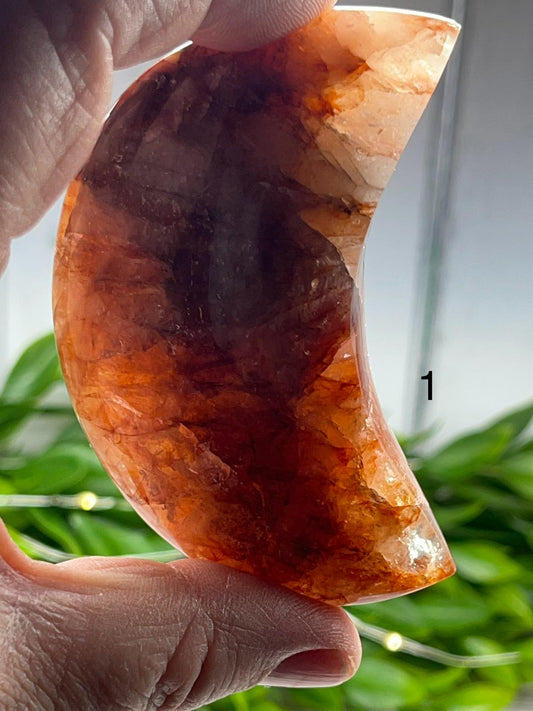 Hematoid (Fire) Quartz Moons