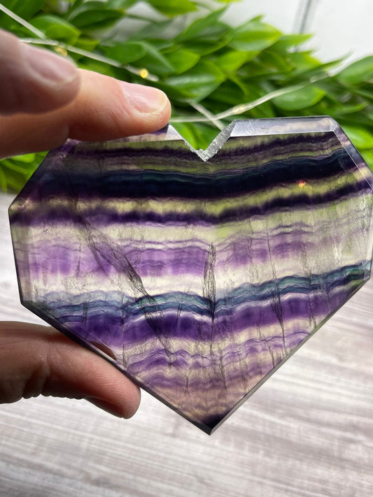 Rainbow Fluorite Heart