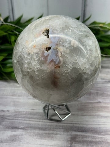 Green Amethyst Flower Agate Sphere