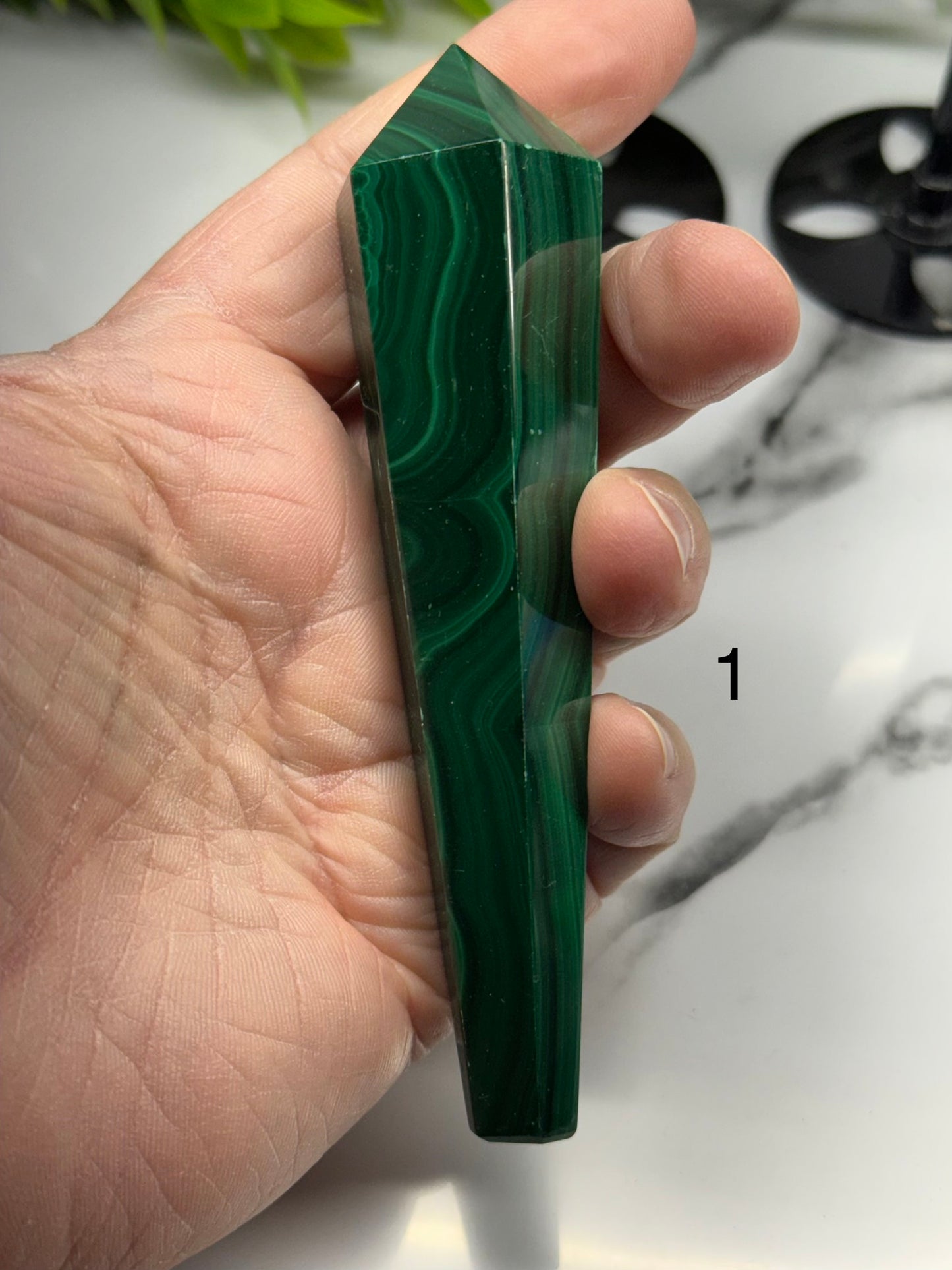 Malachite Wand with stand