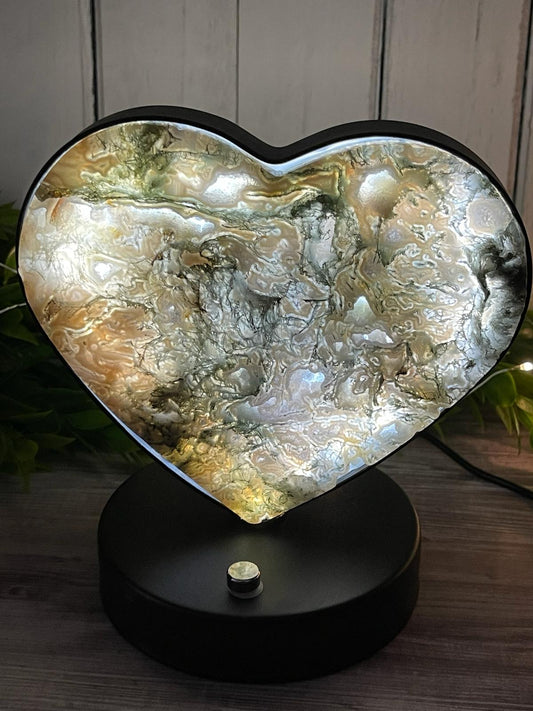 Moss Agate Heart Lamp (2)