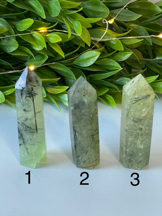 Prehnite with Epidote Towers