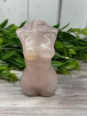 Rose Quartz Carved Goddess Body