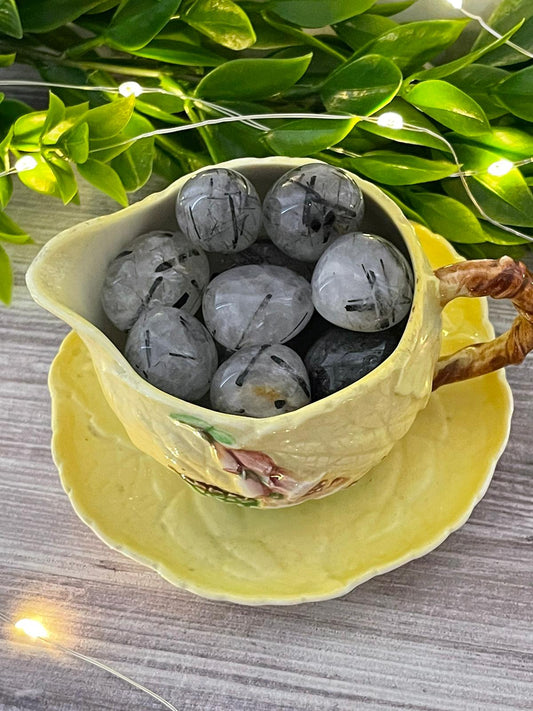 Tourmalinated Quartz Tumbled Stones