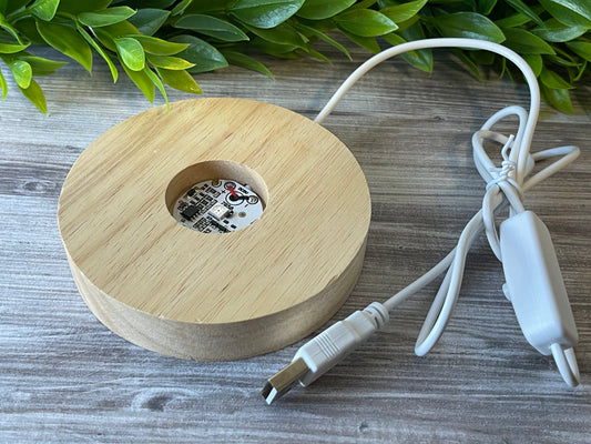 Wooden Colour Changing Light Sphere Stand